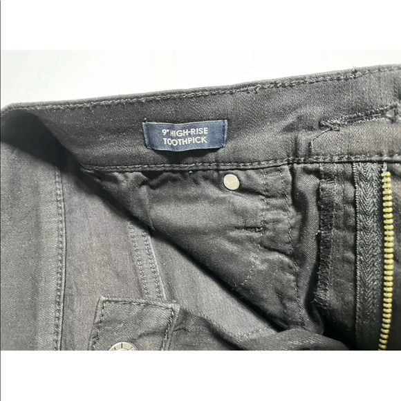 Pre Loved J Crew Toothpick Black With Velvet Stripe K3385 28 Petite Stretch Cttn - Picture 3 of 8